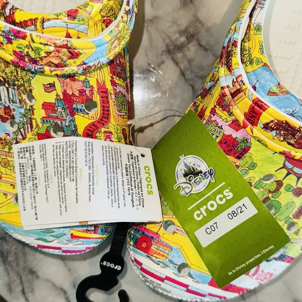 NEW Walt Disney World Map CROCS Vault 50th Anniversary Mens 8 Womens 10 NWT RARE